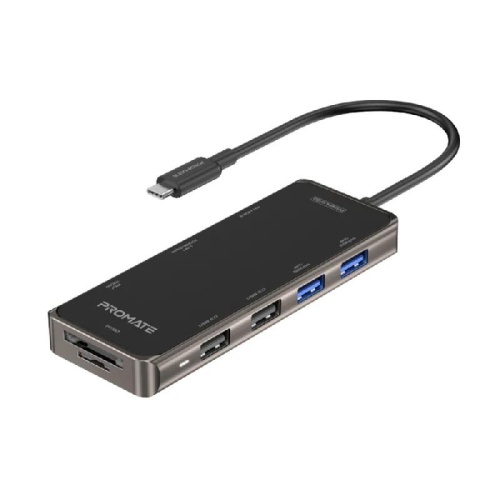 Promate Compact 9-in-1 Multiport USB-C Hub PrimeHub-Go Promate Compact 9-in-1 Multiport USB-C Hub PrimeHub-Go