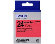 Epson Label Cartridge Pastel LK-6RBP Black/Red 24mm (9m)