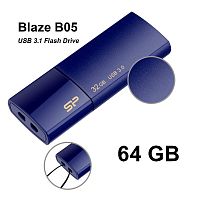 Silicon Power Blaze B05 Flash Drive 64GB Deep Blue Silicon Power Blaze B05 Flash Drive 64GB Deep Blue