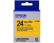 Epson Label Cartridge Pastel LK-6YBP Black/Yellow 24mm (9m)