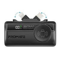 Promate Power Bank USB-C & Lightning & Apple 5000mAh20W PowerUp-Trio Black