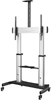 TV Floor Wheels Stand Screen Size 60" - 100" Carrying Weight 100Kg With Metal Shelf and Adjustable C