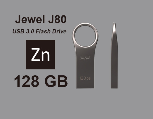 Silicon Power Jewel J80 Flash Drive 128GB Titanium Silicon Power Jewel J80 Flash Drive 128GB Titanium