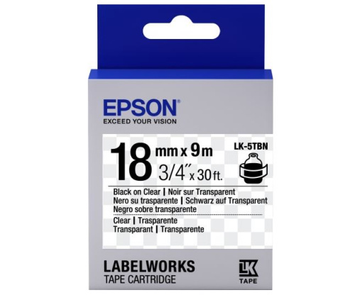 Epson Label Cartridge Transparent LK-5TBN Black/Transparent 18mm (9m) Epson Label Cartridge Transparent LK-5TBN Black/Transparent 18mm (9m)