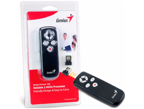 MediaPointer 100, USB, 2.4GHz presenter, point and go,Page up/down, ESC function.