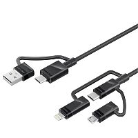 Promate Cable 6-in-1 Hybrid Multi-Connector Charging & Transfer/USB-C/Micro-USB/Lightning/ 1.2M