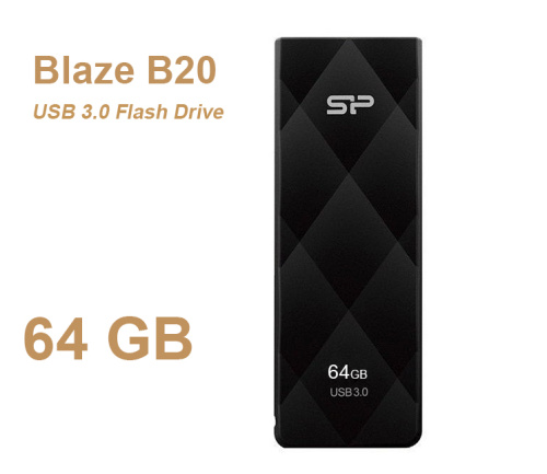 Silicon Power Blaze B20 Flash Drive 64GB Black