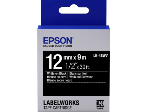 Tape - LK4BWV Vivid White/Black 12/9 Tape - LK4BWV Vivid White/Black 12/9