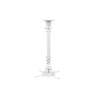 Projector Universal Ceiling Mount Square Arm Support 15-60cm Drop Adjustable, White Matt Color