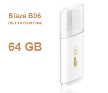 Silicon Power Blaze B06 Flash Drive 64GB White Silicon Power Blaze B06 Flash Drive 64GB White