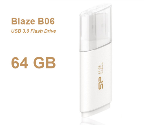Silicon Power Blaze B06 Flash Drive 64GB White Silicon Power Blaze B06 Flash Drive 64GB White