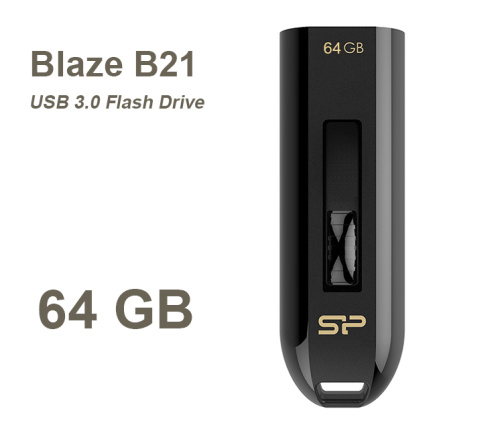 Silicon Power Blaze B21 Flash Drive 64GB Black