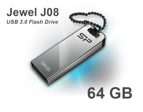 Silicon Power Jewel J10 Flash Drive 64GB Silver