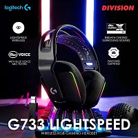 LOGITECH G733 LIGHTSPEED Wireless RGB Gaming Headset - BLACK - 2.4GHZ - EMEA