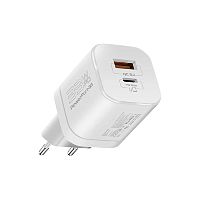 Promate Adapter 33W Power Delivery GaNFast. USB-C/USB-A. QC 3.0 White. EU