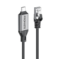 Promate Cable High-Speed USB-C to RJ45 Gigabit Ethernet Cable /1 Gbps Speed/ 5M
