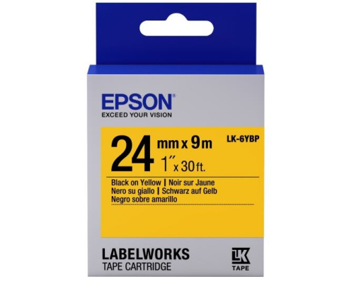 Epson Label Cartridge Pastel LK-6YBP Black/Yellow 24mm (9m) Epson Label Cartridge Pastel LK-6YBP Black/Yellow 24mm (9m)