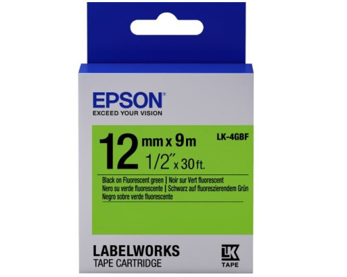 Tape - LK4GBF Fluor Blk/Green 12/9 Tape - LK4GBF Fluor Blk/Green 12/9