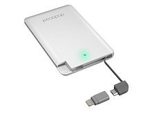 PowerCard 2500 mAh MicroUSB/with Lightning-adapter non MFI (White)