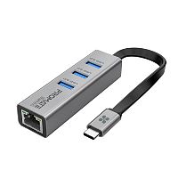 Promate Adapter Multi-Port USB-C Hub with Ethernet Adapter. 3 x USB Ports. GigaHub-C